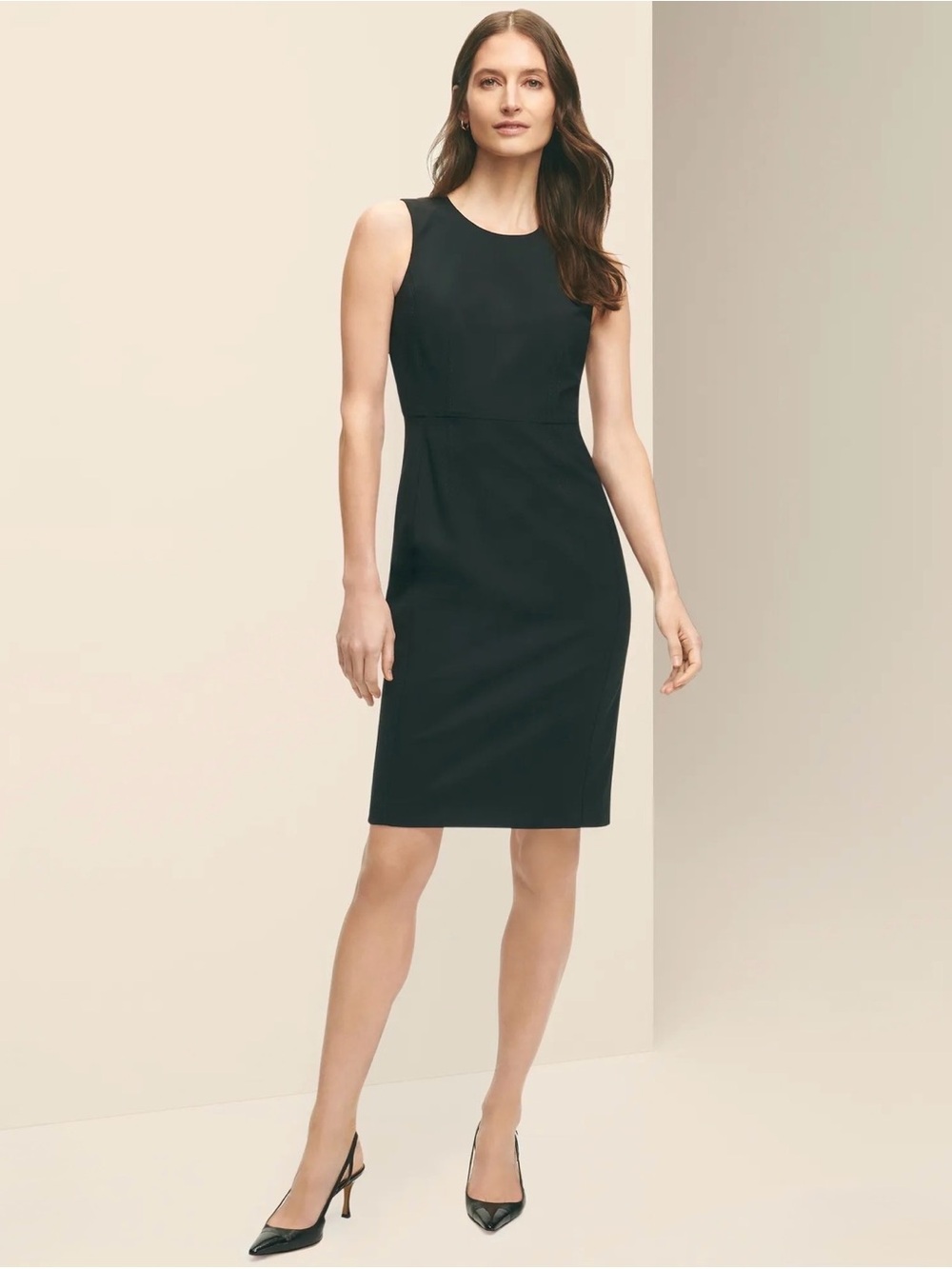 Brooks Brothers Stretch Wool Sheath Dress – Black – Size 12